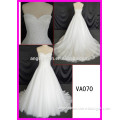 VA070 tulle fabric beading bodice sweetheart neckline empire waist wedding dress